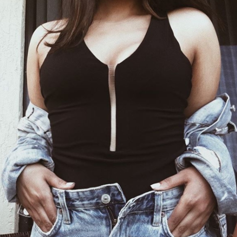 Alexander Wang PVC Trimmed Cutout Swimsuit - Picture 1 of 5